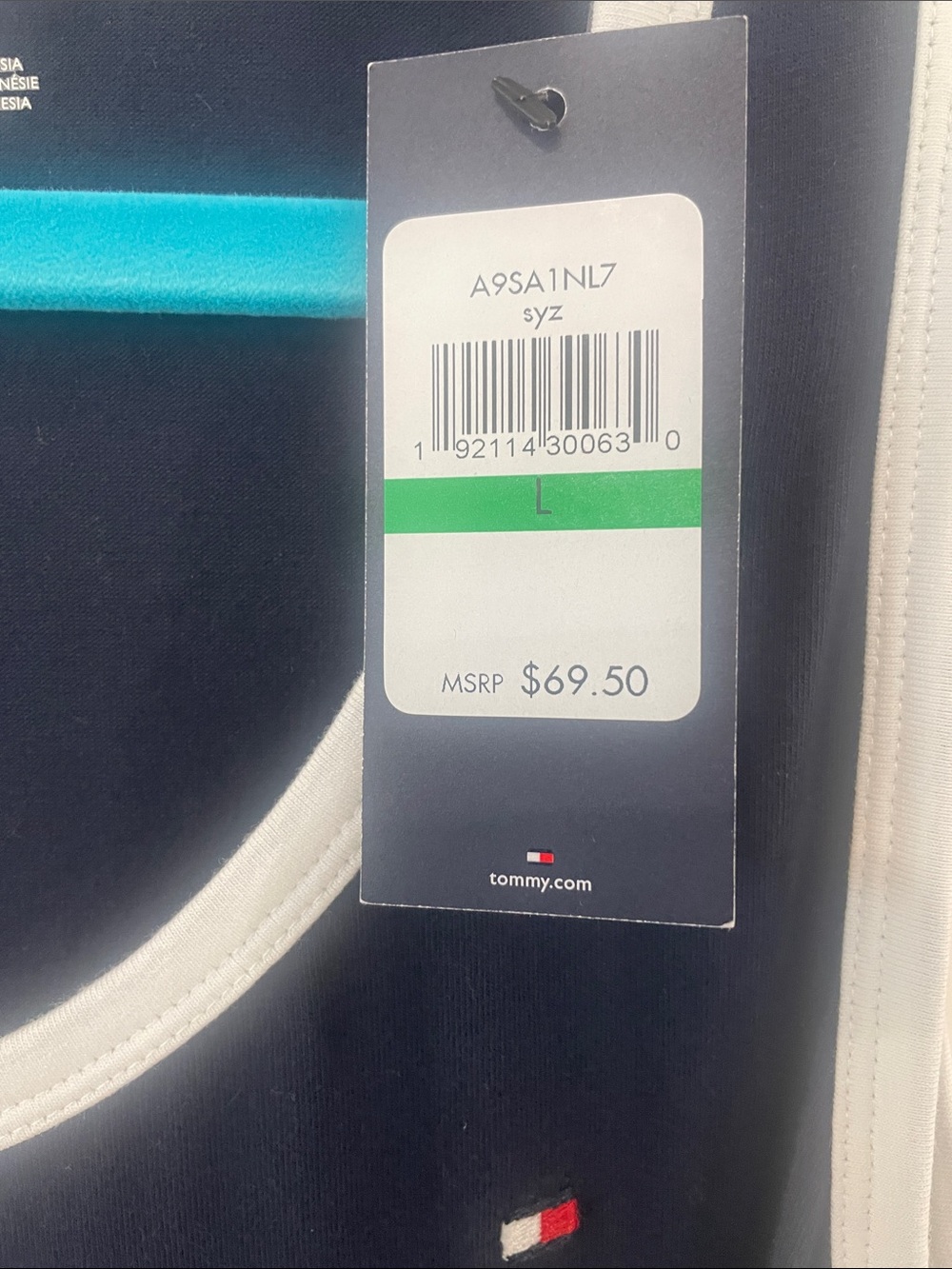 Tommy Hilfiger Navy Maxi Tank Dress with Red & White Side Stripes - Picture 3 of 6
